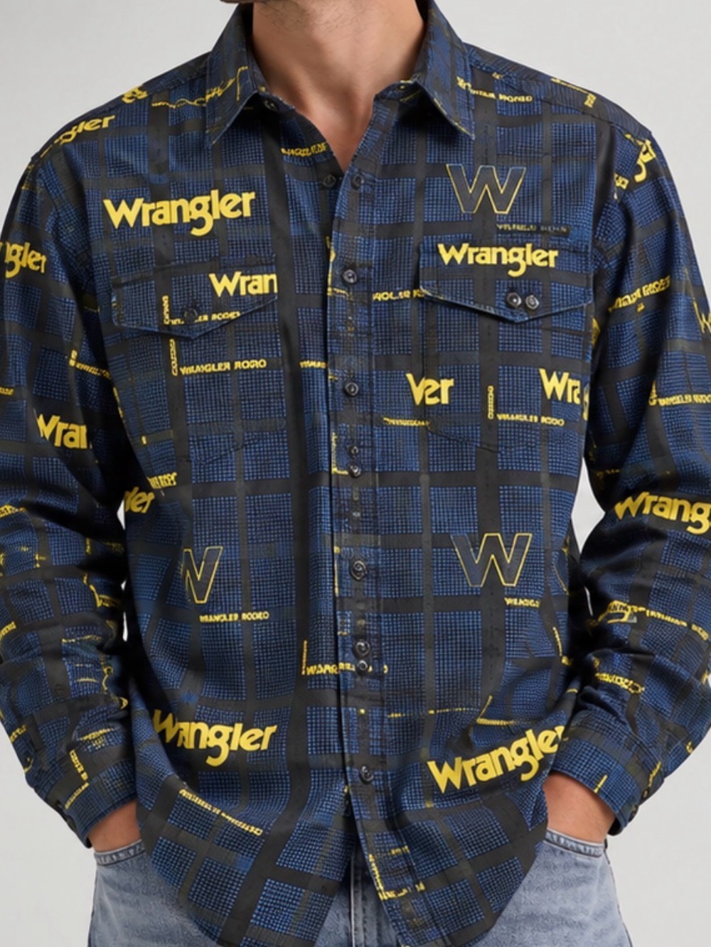 Wrangler Vintage Y2K Rodeo All Over Print Western Shirt Large